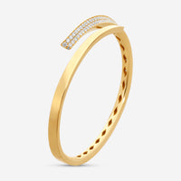 Crivelli 18K Yellow Gold Diamond Open Bangle Bracelet B0253E - THE SOLIST