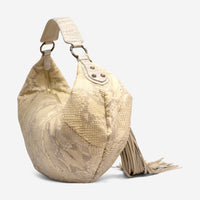 Armenta Taupe Python Leather Small Slouchy Hobo Bag 20314