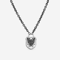 Armenta Men's Grey Sterling Silver Black Sapphire Pendant Necklace 20327