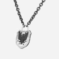 Armenta Men's Grey Sterling Silver Black Sapphire Pendant Necklace 20327