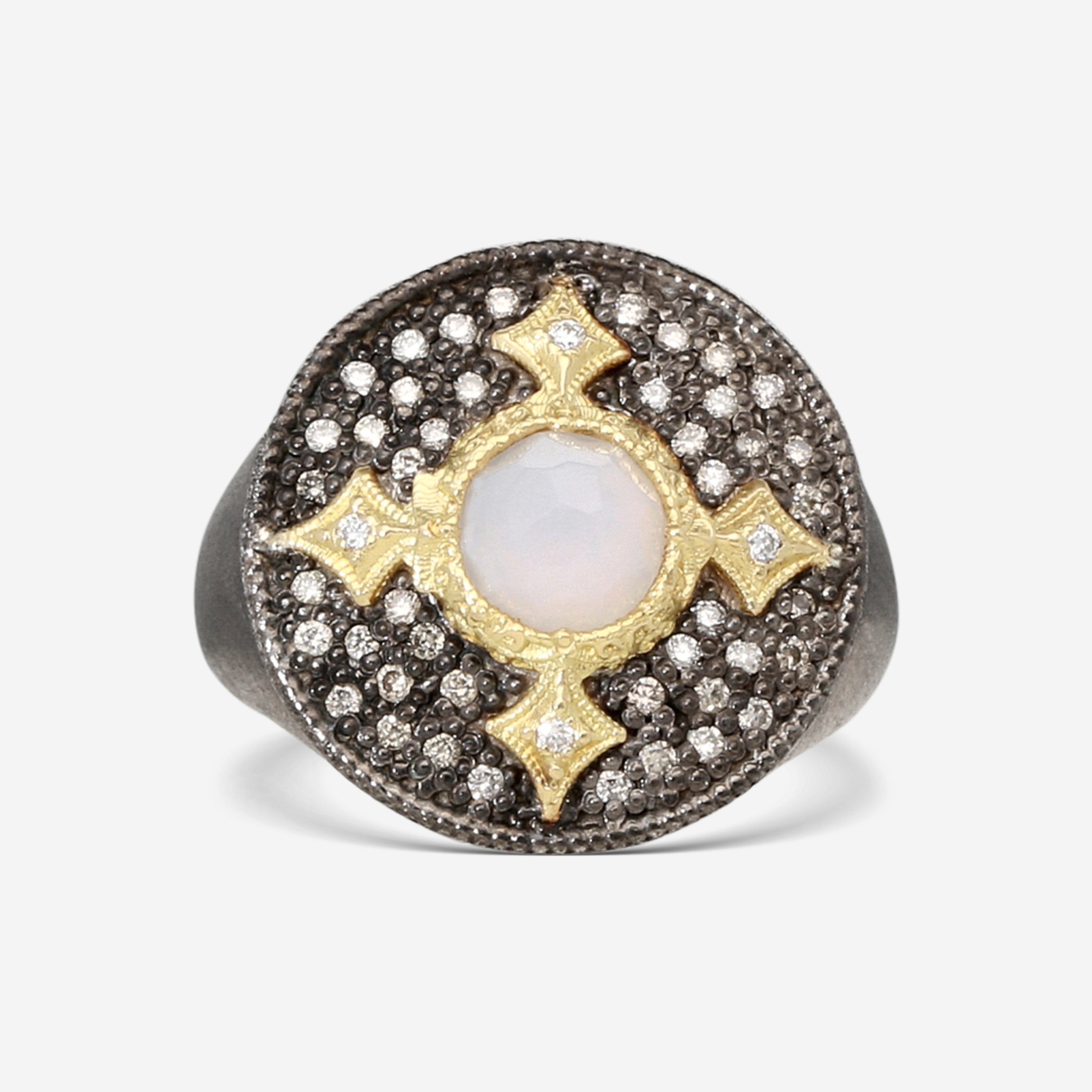 Armenta  18K Yellow Gold & Sterling Silver Diamond & Turkish Chalcedony Statement Ring 20513
