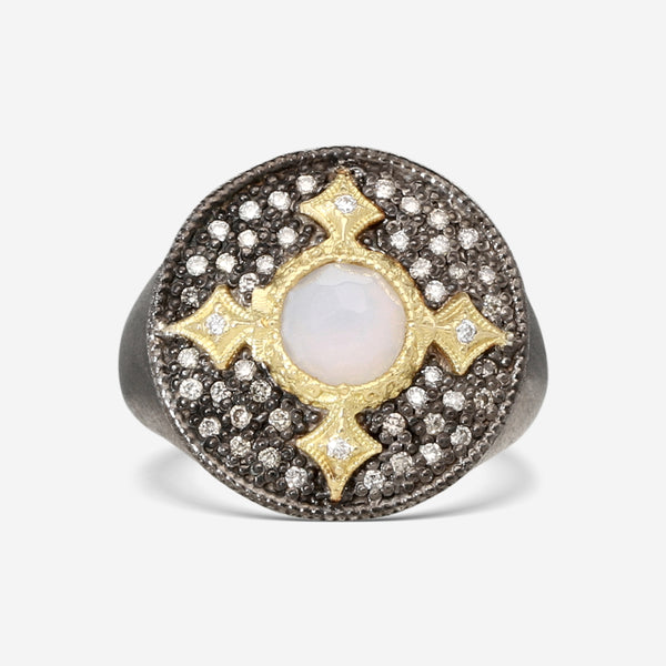 Armenta  18K Yellow Gold & Sterling Silver Diamond & Turkish Chalcedony Statement Ring 20513