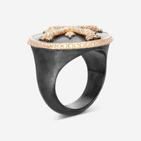 Armenta 14K Rose Gold & Grey Sterling Silver Diamond Cross Statement Ring Sz. 9 20646-1 - THE SOLIST