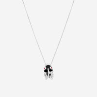 Roberto Coin 18K White Gold & Black Enamel Diamond Pendant Necklace 206724AWCHND - THE SOLIST