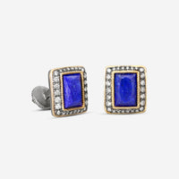 Armenta Romero 18K Yellow Gold & Blackened Sterling Silver Champagne Diamond & Lapis Lazuli Cufflinks 20713