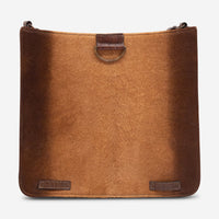 Armenta Brown Calf Leather Crossbody Saddle Bag 20735