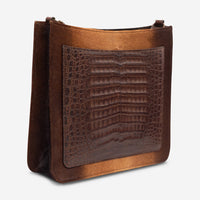 Armenta Brown Calf Leather Crossbody Saddle Bag 20735