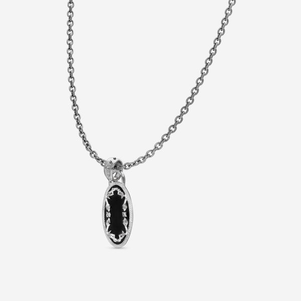 Armenta Romero Sterling Silver & Dark Taupe Enamel Diamond Enhancer 20829