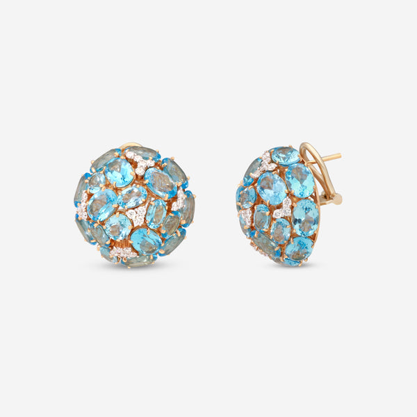 Casato 18K Yellow Gold, Topaz and Diamond Cluster French Clip Earrings 2085790
