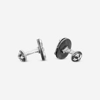 Armenta Romero Grey Sterling Silver & Green Enamel Diamond & White Sapphire Cufflinks 20862