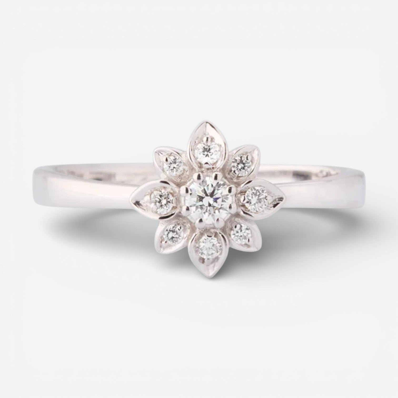 Flower 18K White Gold Diamond Ring YBC7962170010