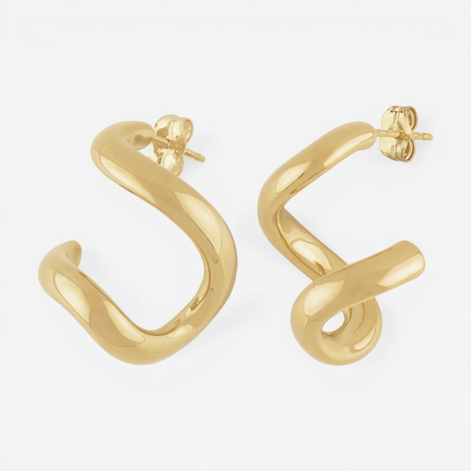 14K Yellow Gold Freeform Twist Drop Earrings 21/3372 - THE SOLIST