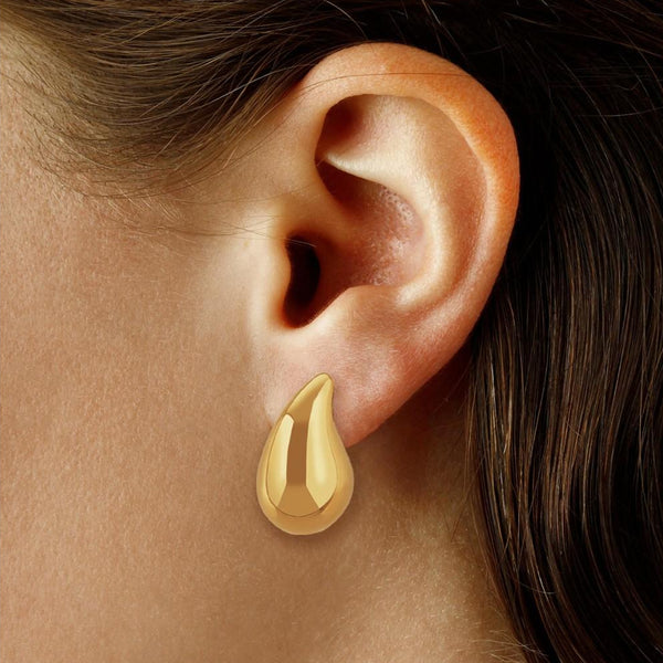 14K Yellow Gold Medium Teardrop Stud Earrings 21/3391