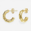 14K Yellow Gold Faceted J-Hoop Earrings 21/3398