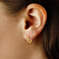 14K Yellow Gold Octagon Hoop Earrings 21/4216 - THE SOLIST