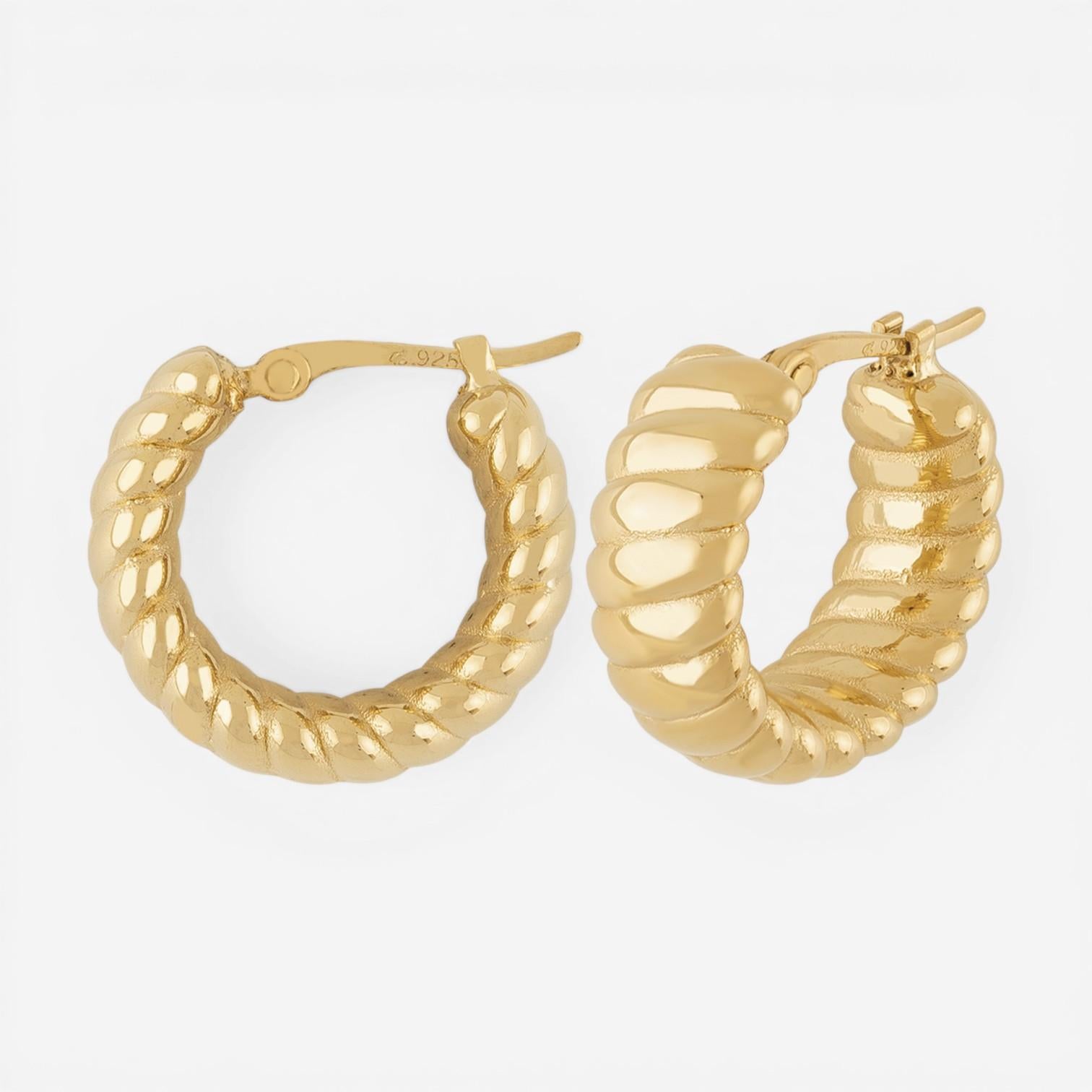 14K Yellow Gold Multi-Twist Hoop Earrings 21/4219