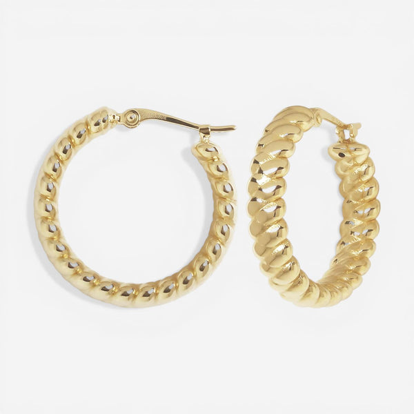 Ina Mar 14K Yellow Gold Spiral Twist Hoop Earrings 21/4259