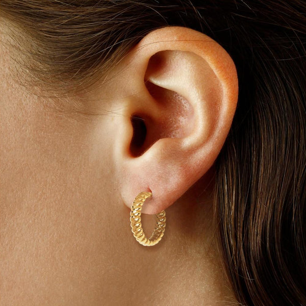 Ina Mar 14K Yellow Gold Spiral Twist Hoop Earrings 21/4259