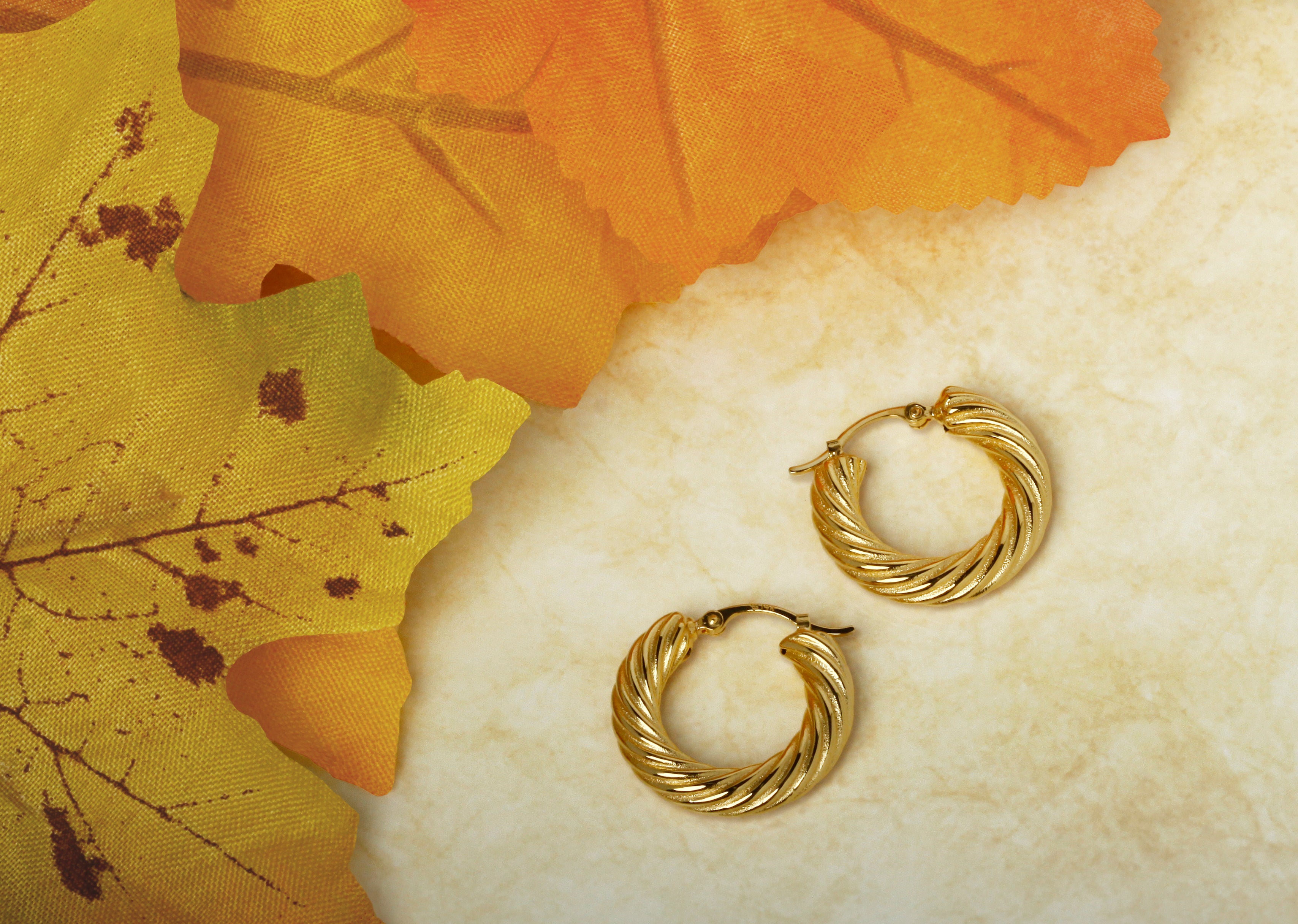 Ina Mar 14K Yellow Gold Spiral Twist Hoop Earrings 21/4265