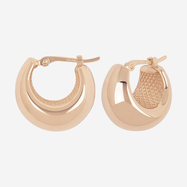 Ina Mar 14K Rose Gold Puffed Bottom Huggie Earrings 21/451R