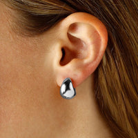 Ina Mar 14K White Gold Puffed Bottom Earrings 21/451W