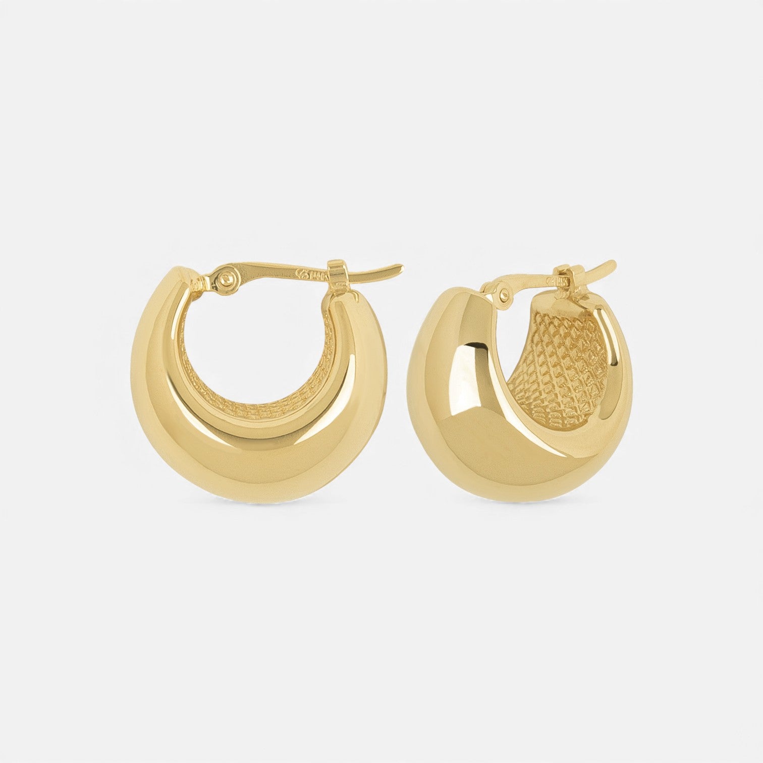 Ina Mar 14K Yellow Gold Puff Bottom Hoop Earrings 21/451