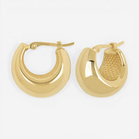 14K Yellow Gold Puff Bottom Hoop Earrings 21/451 - THE SOLIST