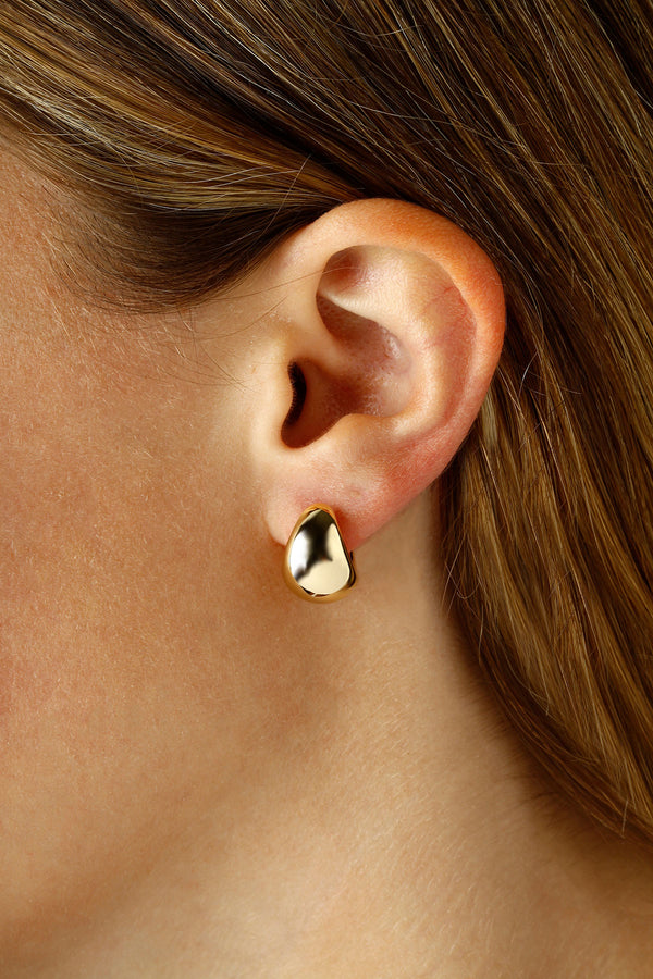 Ina Mar 14K Yellow Gold Puff Bottom Hoop Earrings 21/451