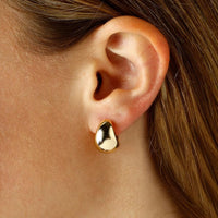 14K Yellow Gold Puff Bottom Hoop Earrings 21/451 - THE SOLIST