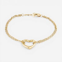 Ina Mar 14K Yellow Gold Cable Open Heart Bracelet 21/604C-7.5