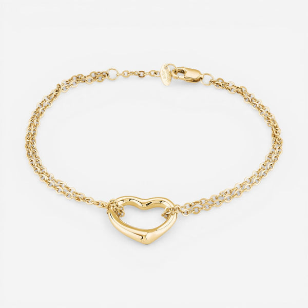 Ina Mar 14K Yellow Gold Cable Open Heart Bracelet 21/604C-7.5