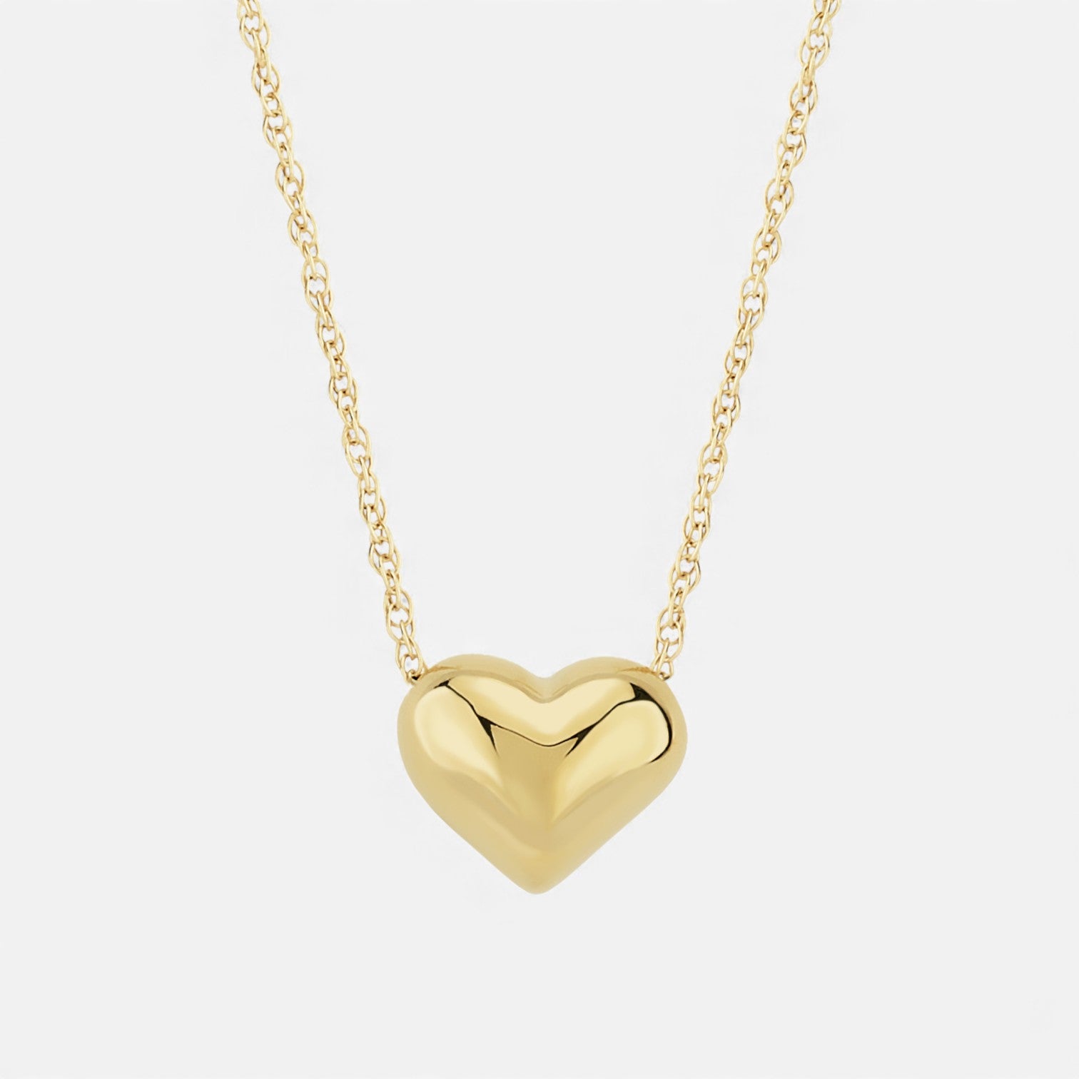 Ina Mar 14K Yellow Gold Puffed Heart Pendant Necklace 21/606