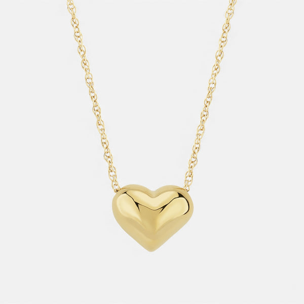 Ina Mar 14K Yellow Gold Puffed Heart Pendant Necklace 21/606