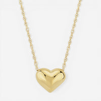Ina Mar Puffed Heart 14K Yellow Gold Pendant Necklace 21/606