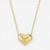 14K Yellow Gold Puffed Heart Pendant Necklace 21/606