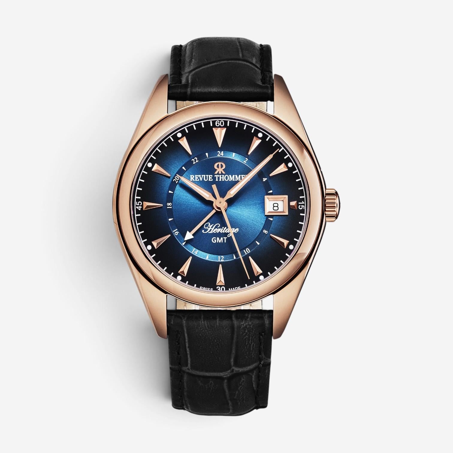Revue Thommen Heritage GMT Stainless Steel Automatic Men's Watch 21010.2465
