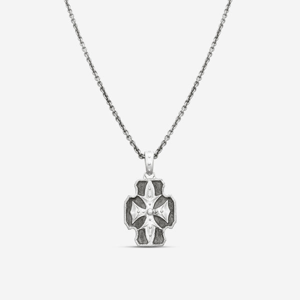 Armenta Romero Grey Sterling Silver Cross Pendant Necklace 21364
