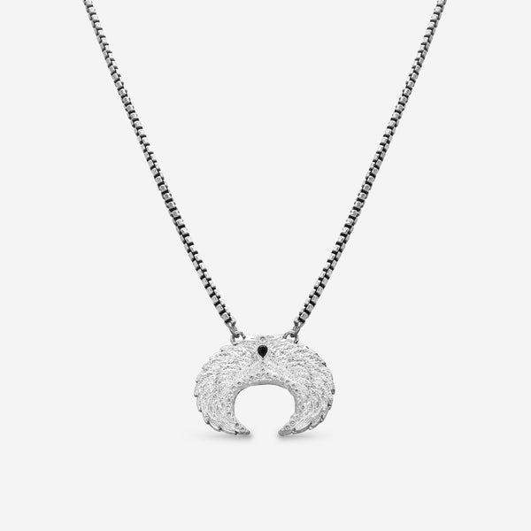 Armenta Romero Blackened Sterling Silver Champagne Diamond & Black Sapphire Pendant Necklace 21384