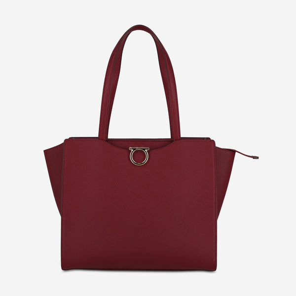 Ferragamo Gemini Carmine Leather Women's Shoulder Bag 213935-760962