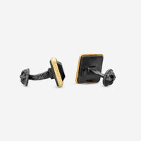 Armenta Romero 18K Yellow Gold & Grey Sterling Silver Blue Tiger Eye Cufflinks 21395