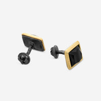 Armenta Romero 18K Yellow Gold & Grey Sterling Silver Blue Tiger Eye Cufflinks 21395