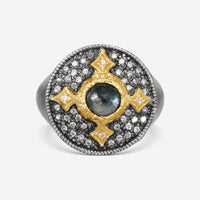 Armenta 18K Yellow Gold & Grey Sterling Silver Multi-Stone Ring Sz. 6.5 21483