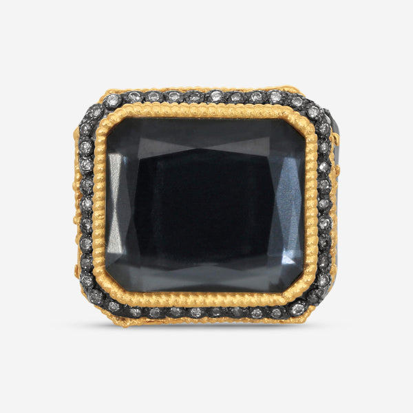 Armenta 18K Yellow Gold & Grey Sterling Silver Wide Band Ring Sz. 8 21500