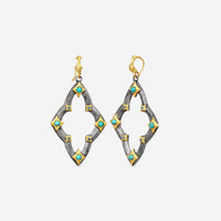 Armenta 18K Yellow Gold & Grey Sterling Silver Multi-Stone Hoop Earrings 21755