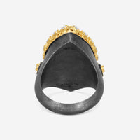 Armenta 18K Yellow Gold & Grey Sterling Silver Turquoise Ring Sz. 8 21786