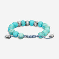 Armenta Grey Sterling Silver Diamond & Blue Magnesite Beaded Bracelet 21849