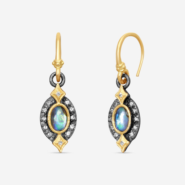 Armenta 18K Yellow & Grey Sterling Silver Morganite & MOP Drop Earrings 22193