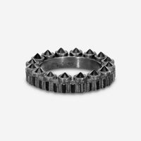 Armenta Grey Sterling Silver Black Sapphire Band Ring Sz. 6.5 22327