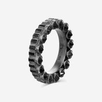 Armenta Grey Sterling Silver Black Sapphire Band Ring Sz. 6.5 22327