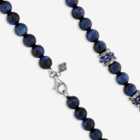 Armenta Sterling Silver Champagne Diamond & Lapis Beaded Necklace 22345